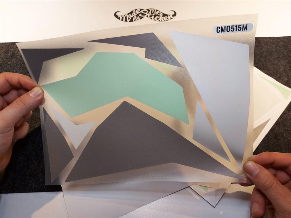 CMO515M - 45 Parca Ucgen Kamuflaj Seti (Açık Gri-Füme-Açık Yeşil)