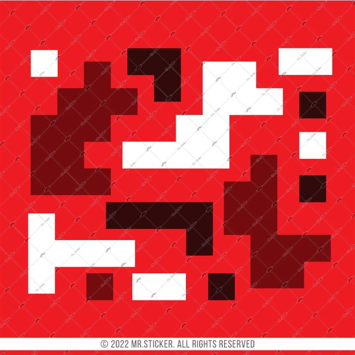 CMO709 Motosiklet Kaplamaya Uygun Pixel Kamuflaj Seti Bordo - Siyah - Beyaz Renk