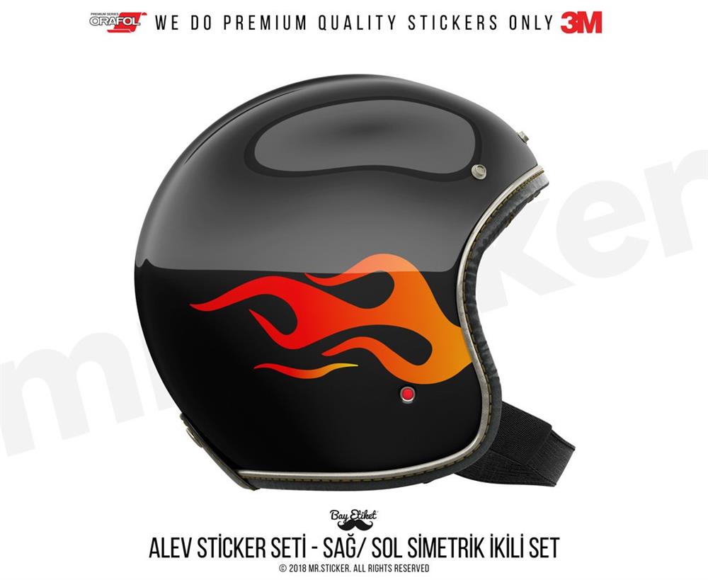CW8 Alev Etiket Seti - 2 Parca -Simetrik