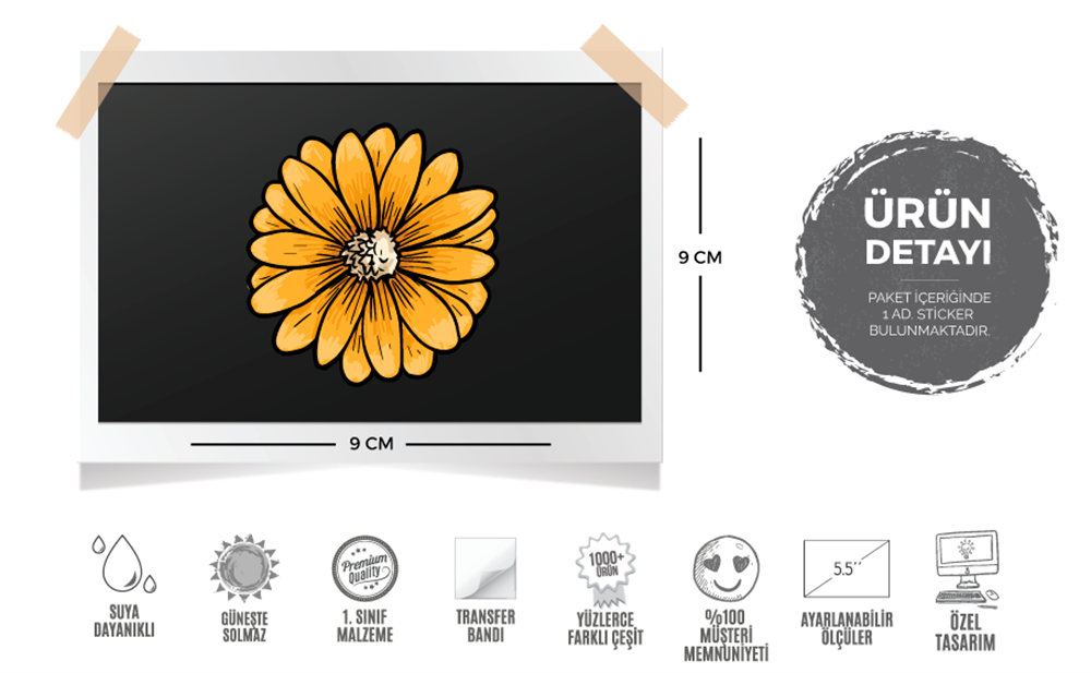 FLW3 Sari Cicek Etiketi