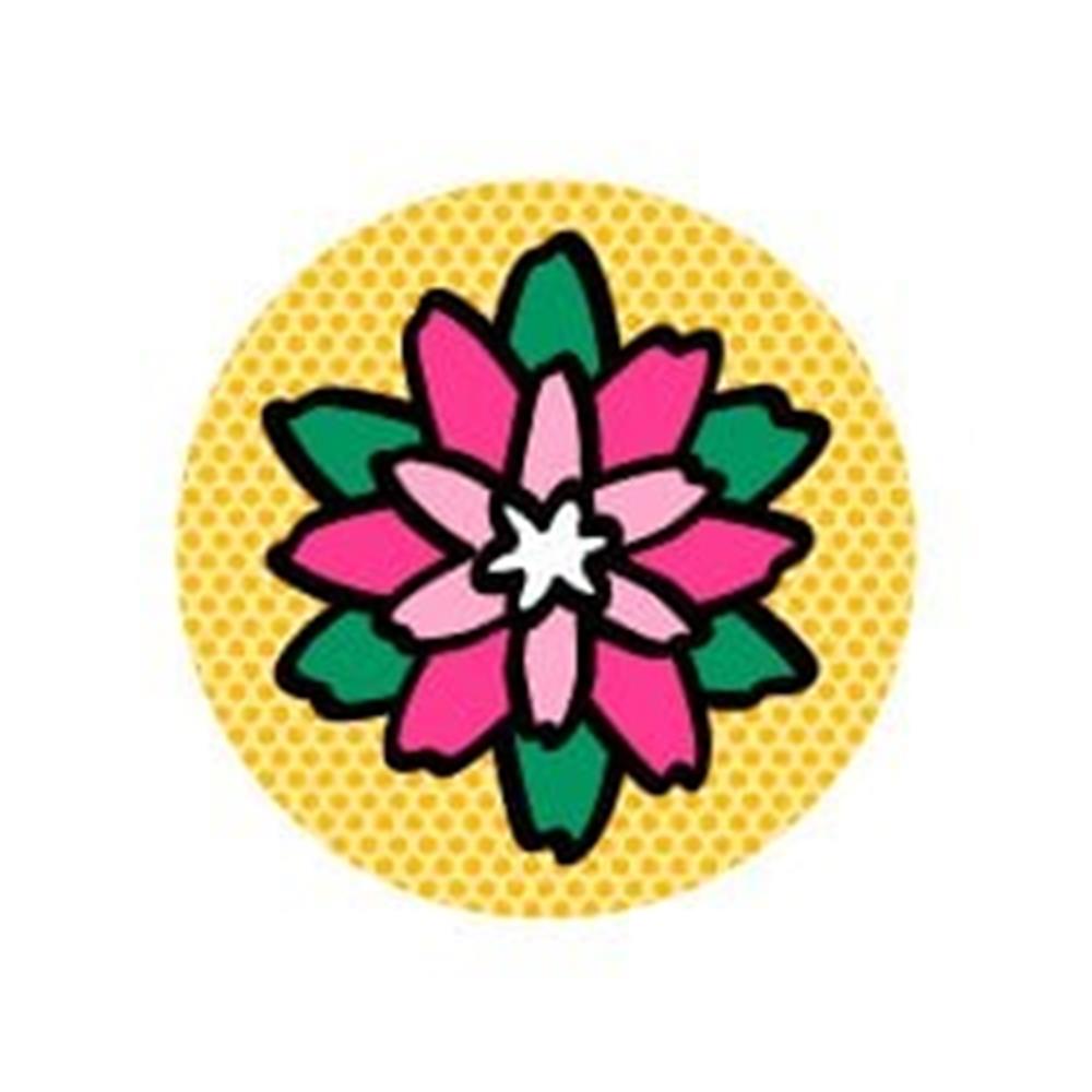 FLW4 Pembe Yesil Cicek Etiketi