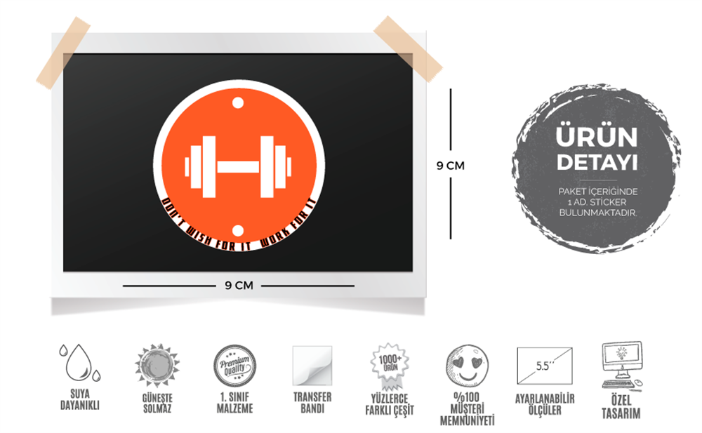 GYM6 Isteme Calış Olsun Sologanlı Etiketi