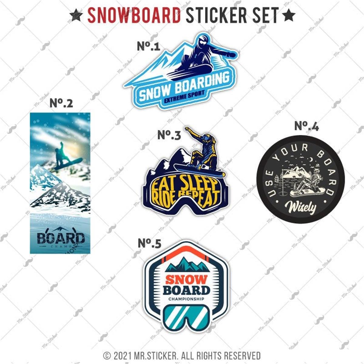 HBGBDL2 Snowboard Sticker Seti 5 Parca