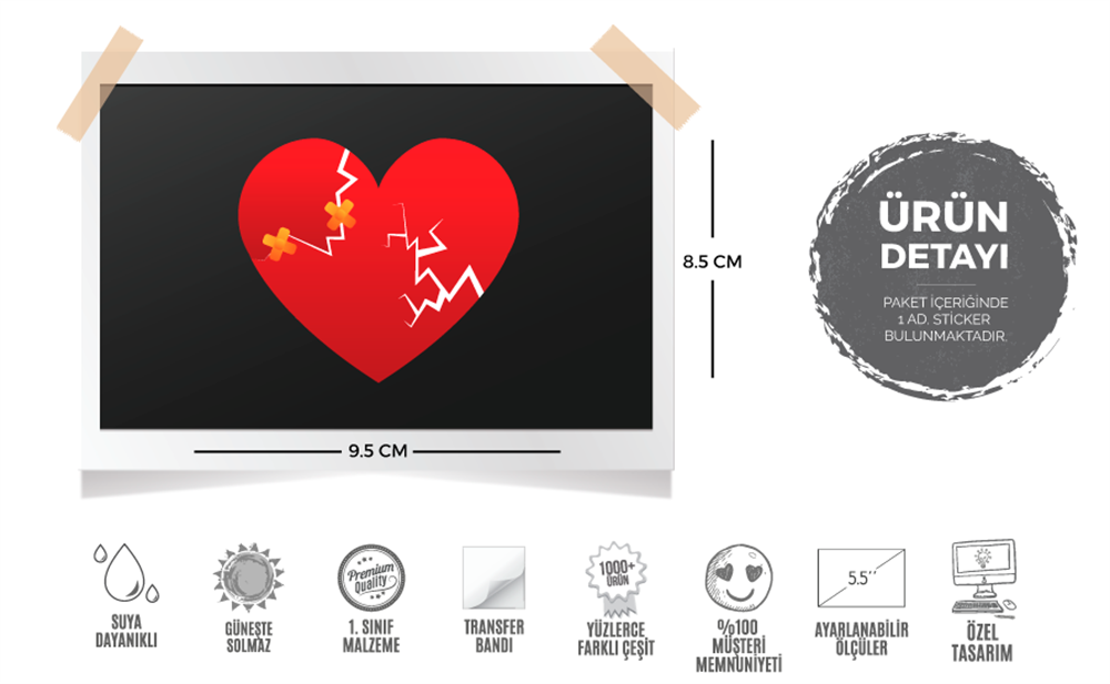 HRT4 Kirik Kalp Etiketi