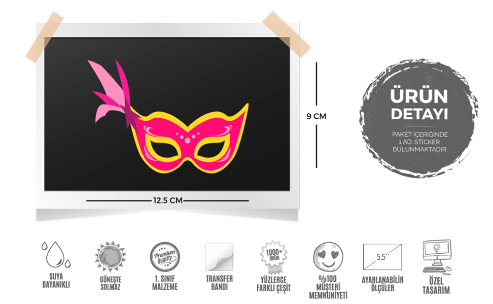MSK1 Pembe Maske Etiketi