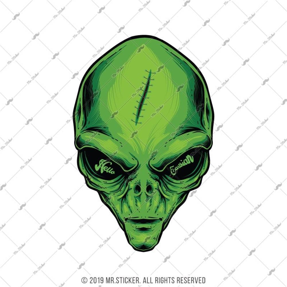 MSL142 Merhaba Dunyali Yazili Alien Etiketi