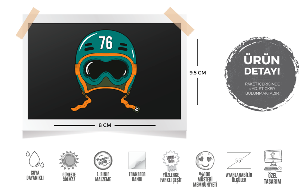 MSL34 Yesil No 76 Vintage Kask Etiketi