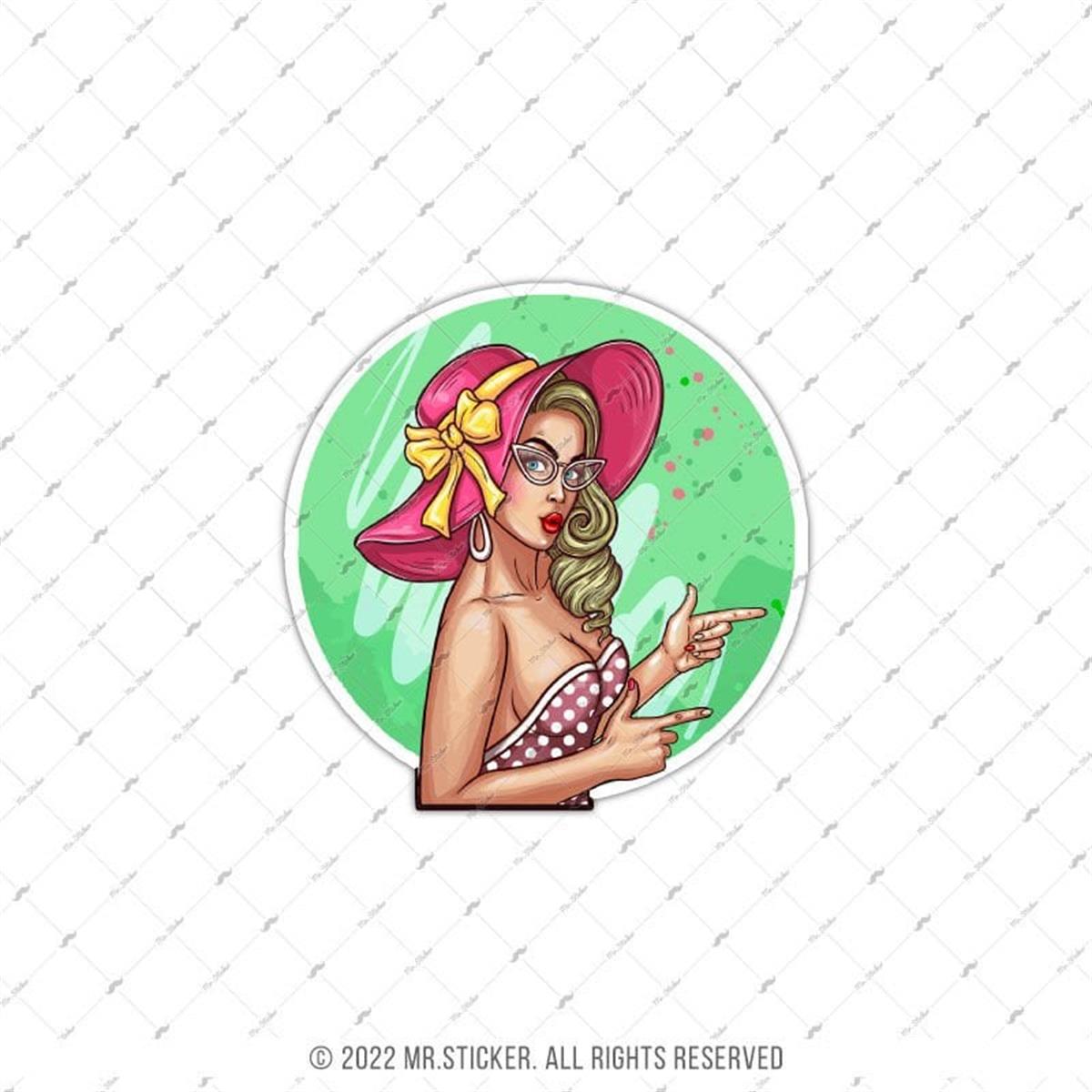 PNP56 Pembe Şapkalı Pinup Kızı