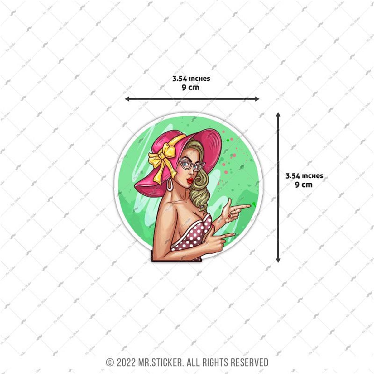 PNP56 Pembe Şapkalı Pinup Kızı