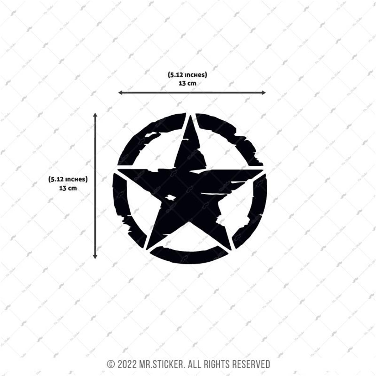 RFBK15 Siyah Reflektif Eskitilmis Desenli Asker Yildizi - Buyuk Boy