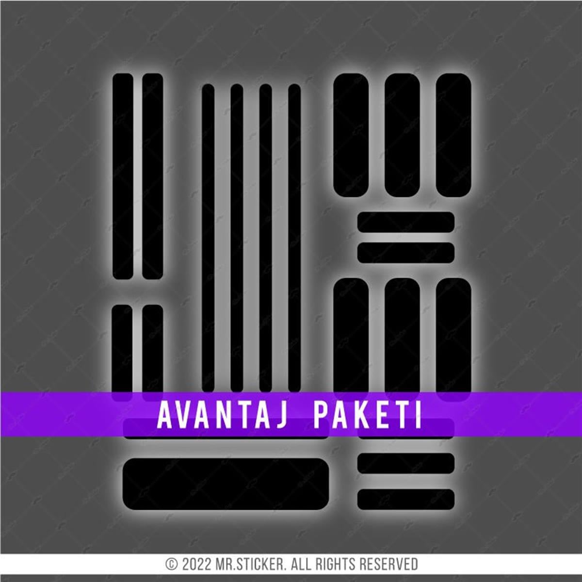 RFBK2 47 Parca Siyah Reflektif Serit Seti