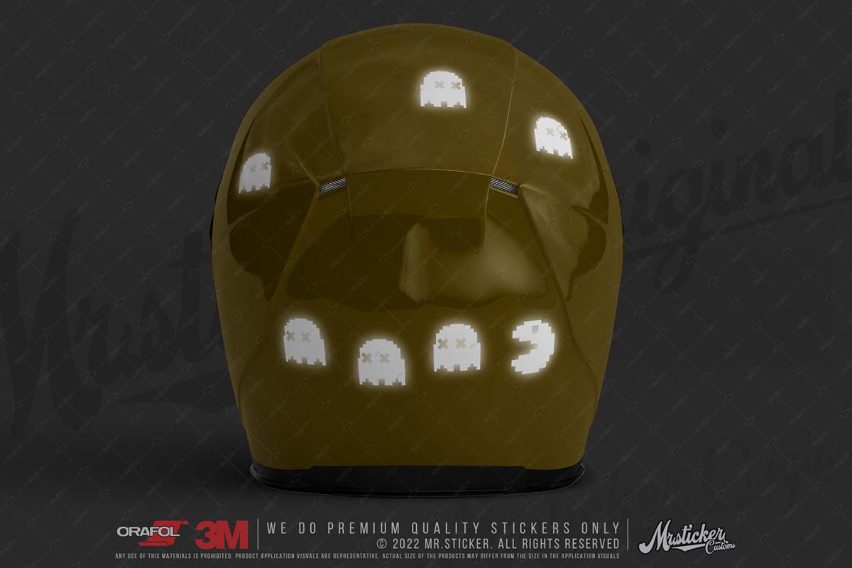 RFBK28 Siyah Reflektif Pacman Etiketi