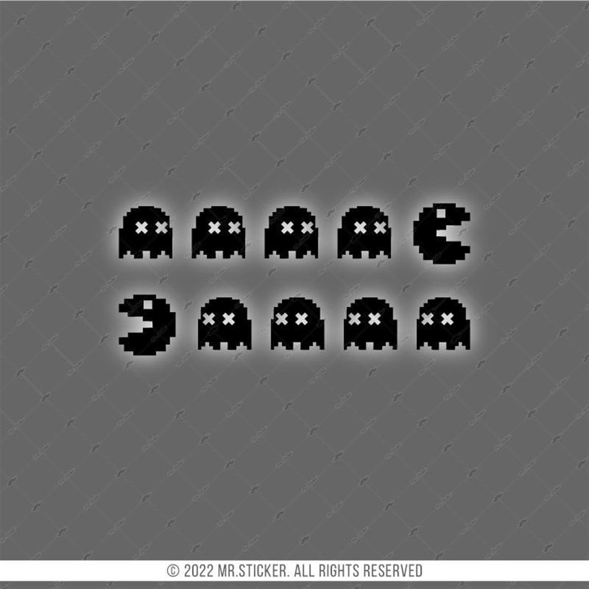 RFBK28 Siyah Reflektif Pacman Etiketi