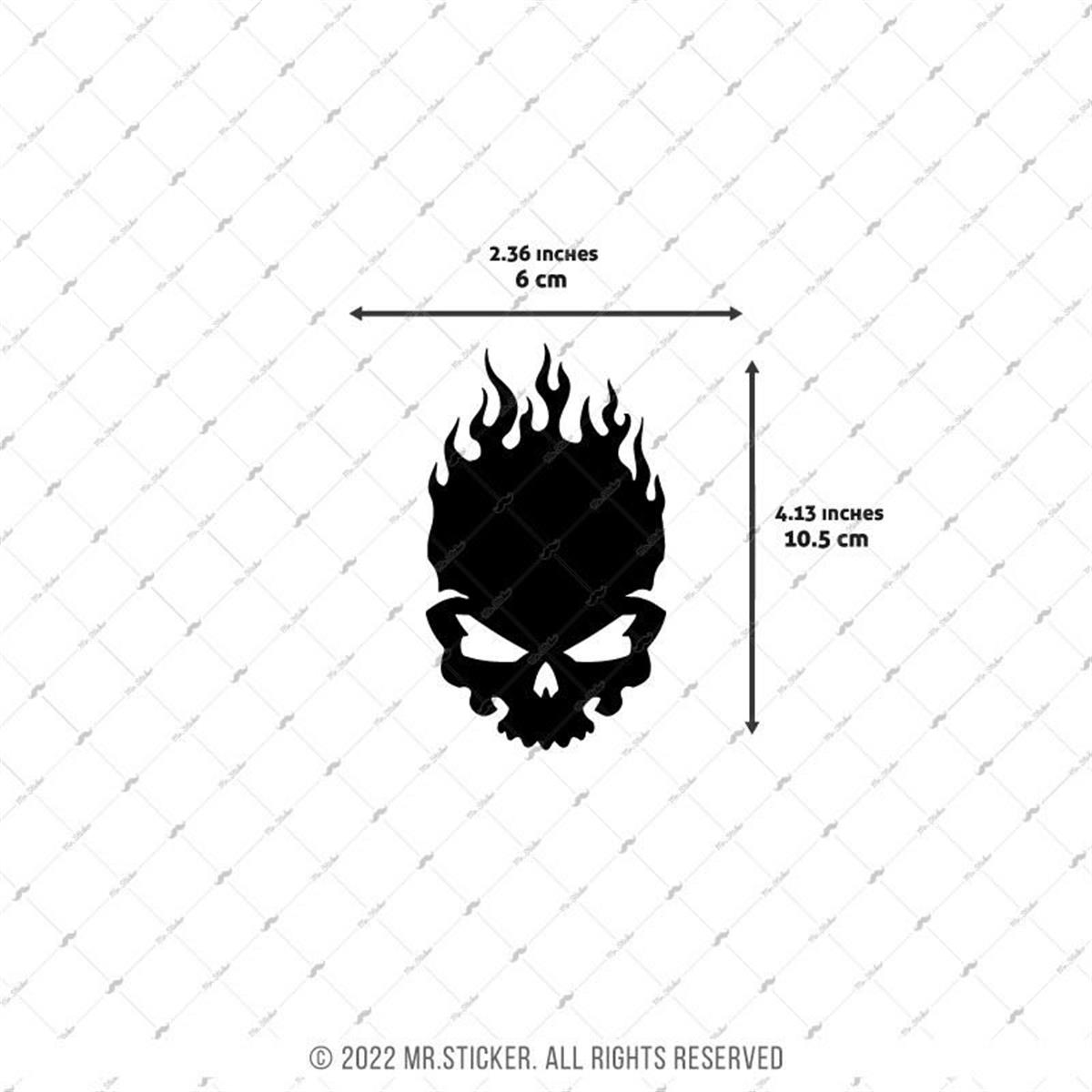 RFBK31 Siyah Reflektif Alevli Kurukafa Etiketi