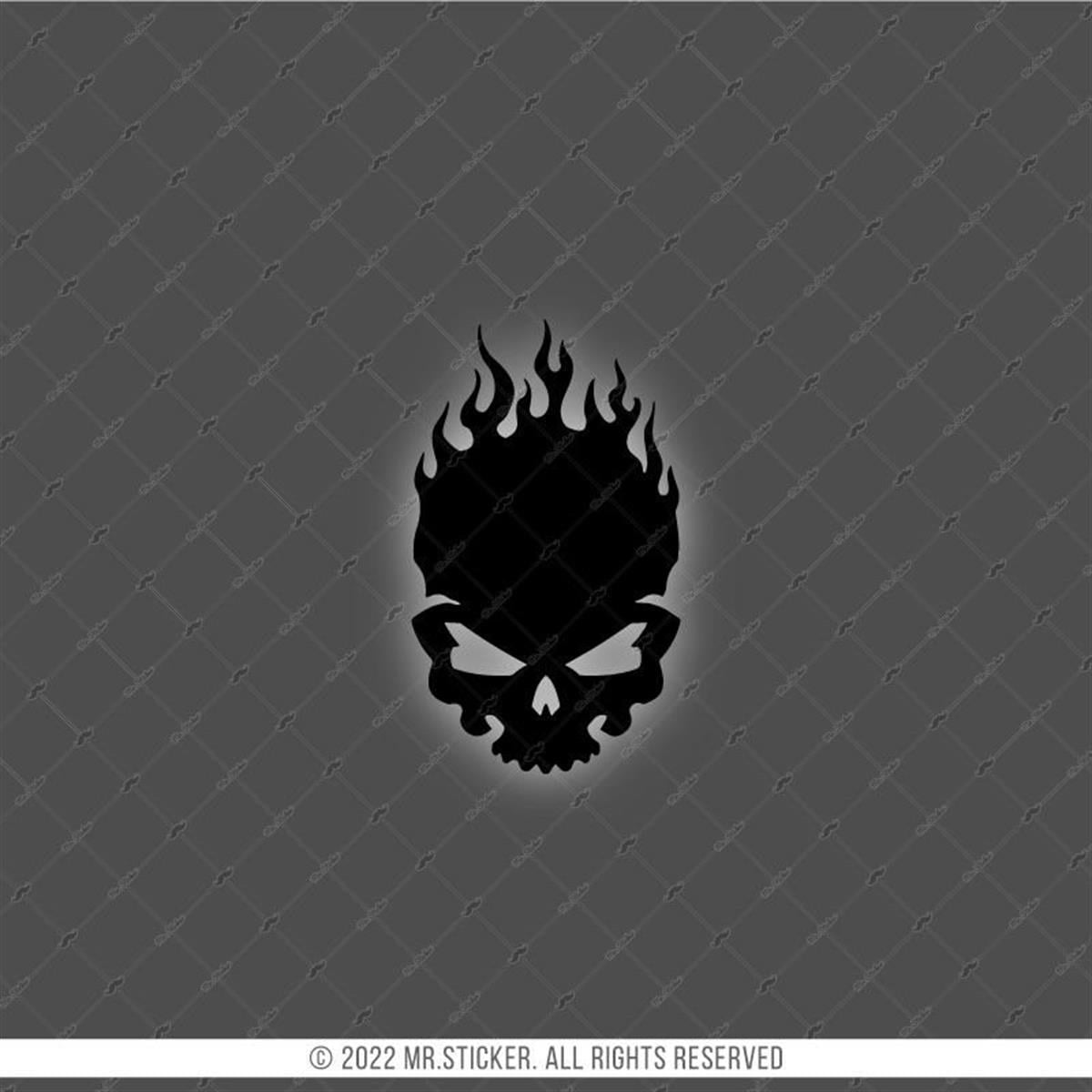 RFBK31 Siyah Reflektif Alevli Kurukafa Etiketi