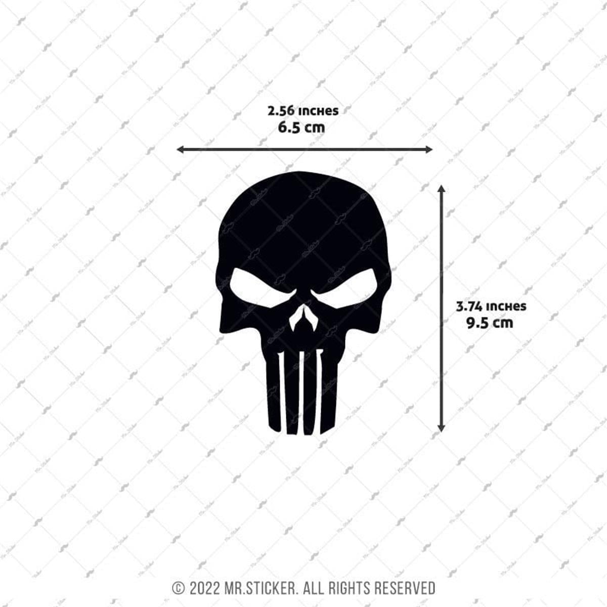 RFBK32 Siyah Reflektif SS Kurukafa Etiketi