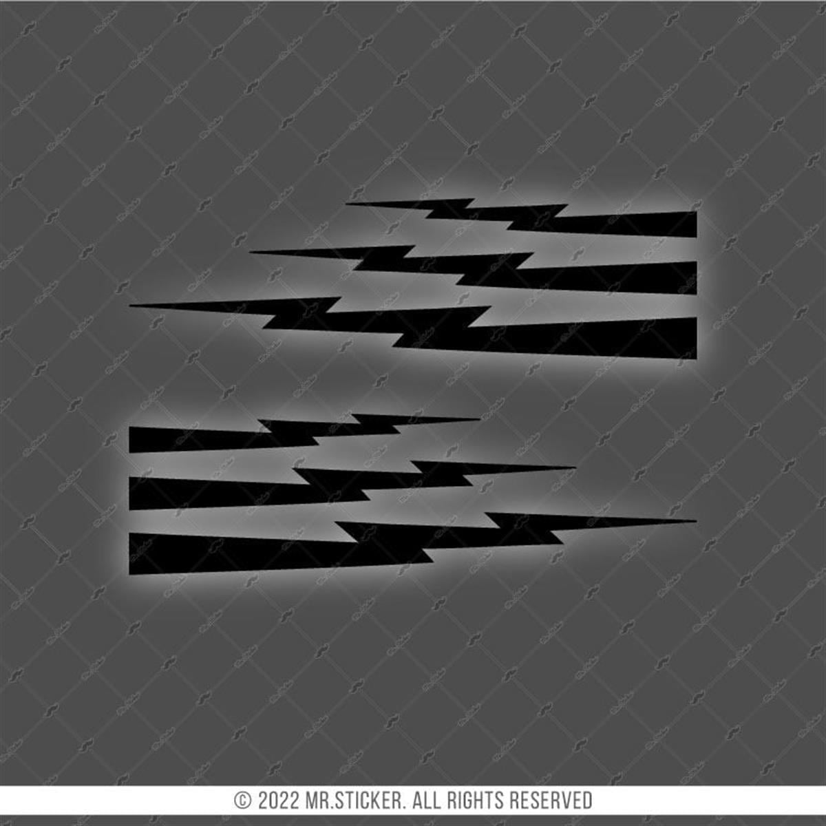 RFBK36 Siyah Reflektif Yıldırım Seti Simetrik 6lı Set