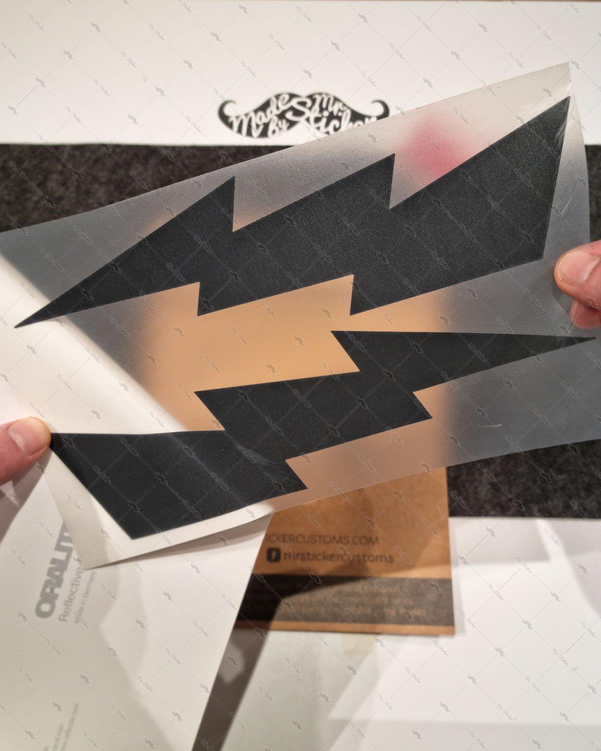 RFBK37 Siyah Reflektif Yıldırım Seti Simetrik 2li Set