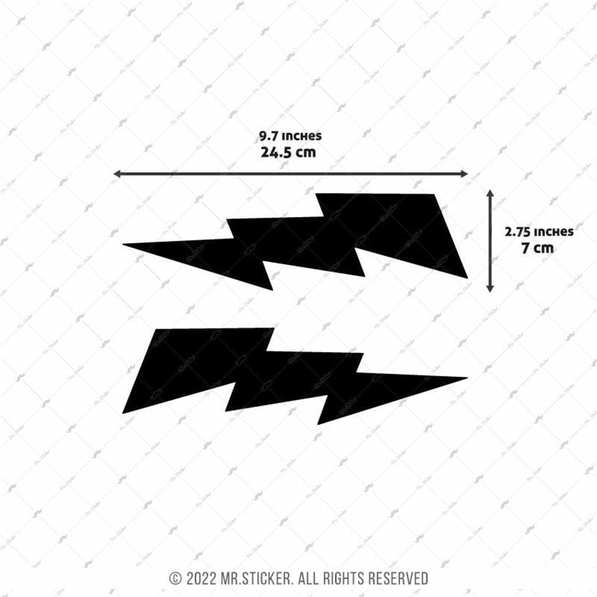 RFBK37 Siyah Reflektif Yıldırım Seti Simetrik 2li Set