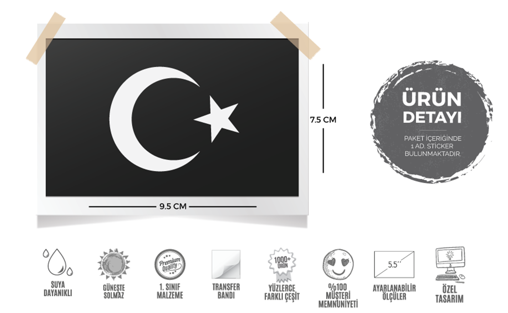 RFHLM13 Reflektif Ay Yildiz Etiketi