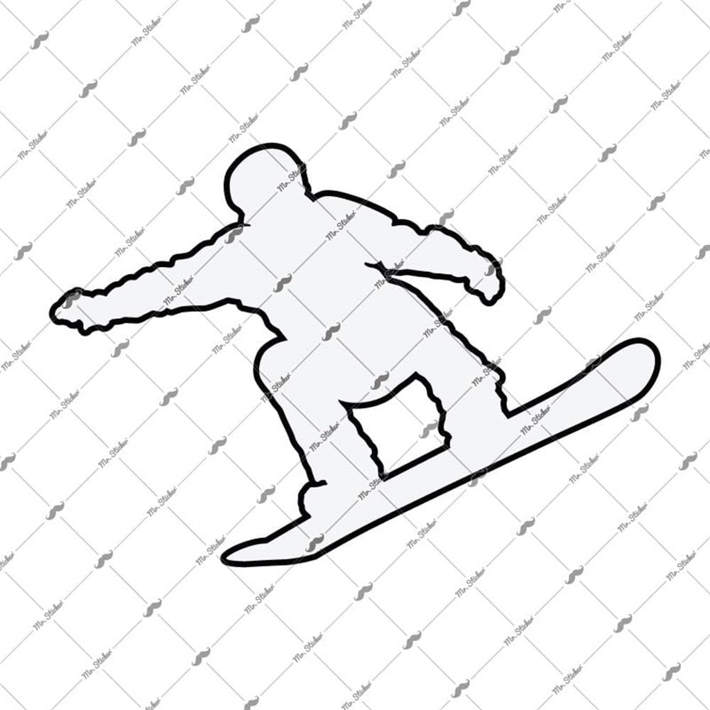 RFHLM132 Reflektif Snowboardcu Silueti Etiketi