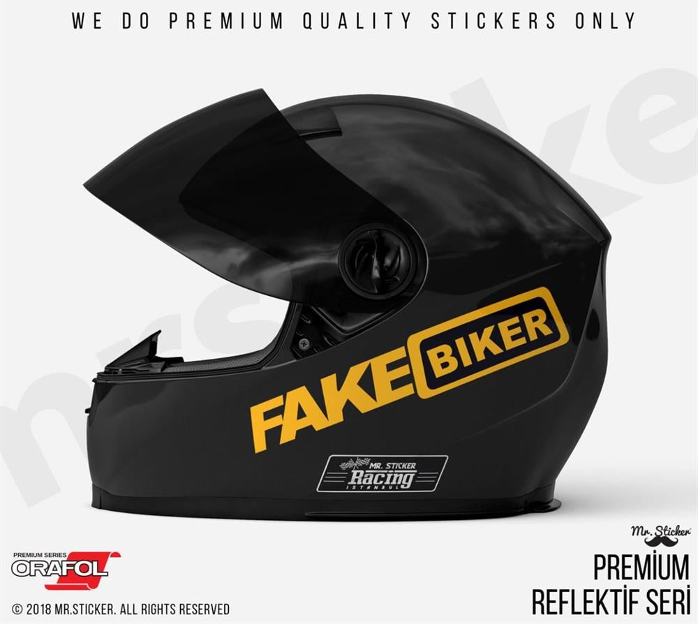 RFHLM133 Reflektif Fake Biker Yazili Etiket 2 li Set