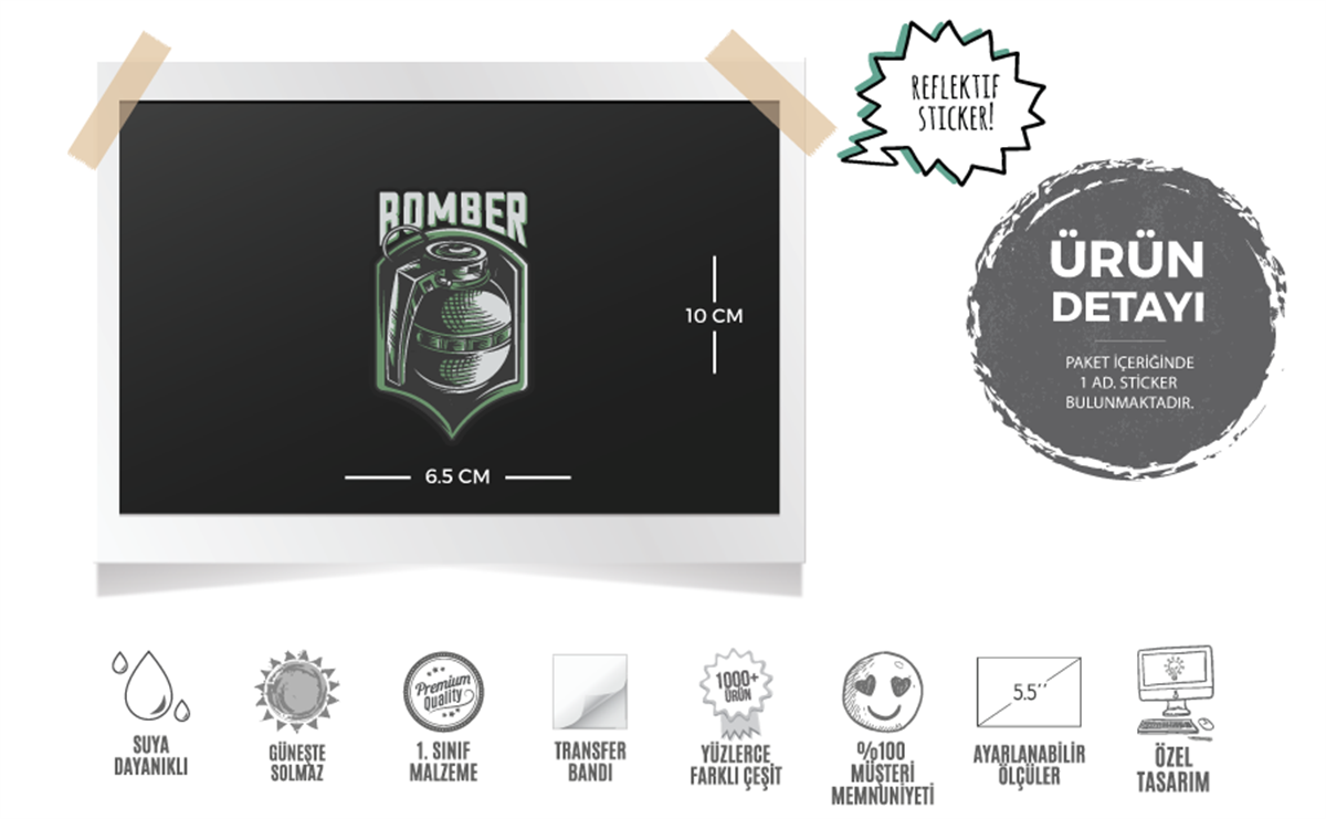 RFHLM182 Reflektif Bombaci Etiketi