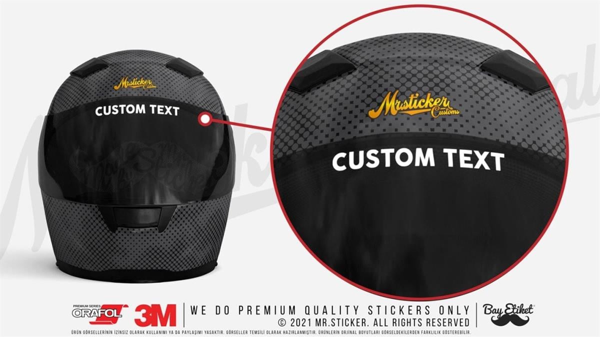 RFHLM190 Reflektif Kisisellestirilebilir Kask Vizoru Etiketi İkili Set