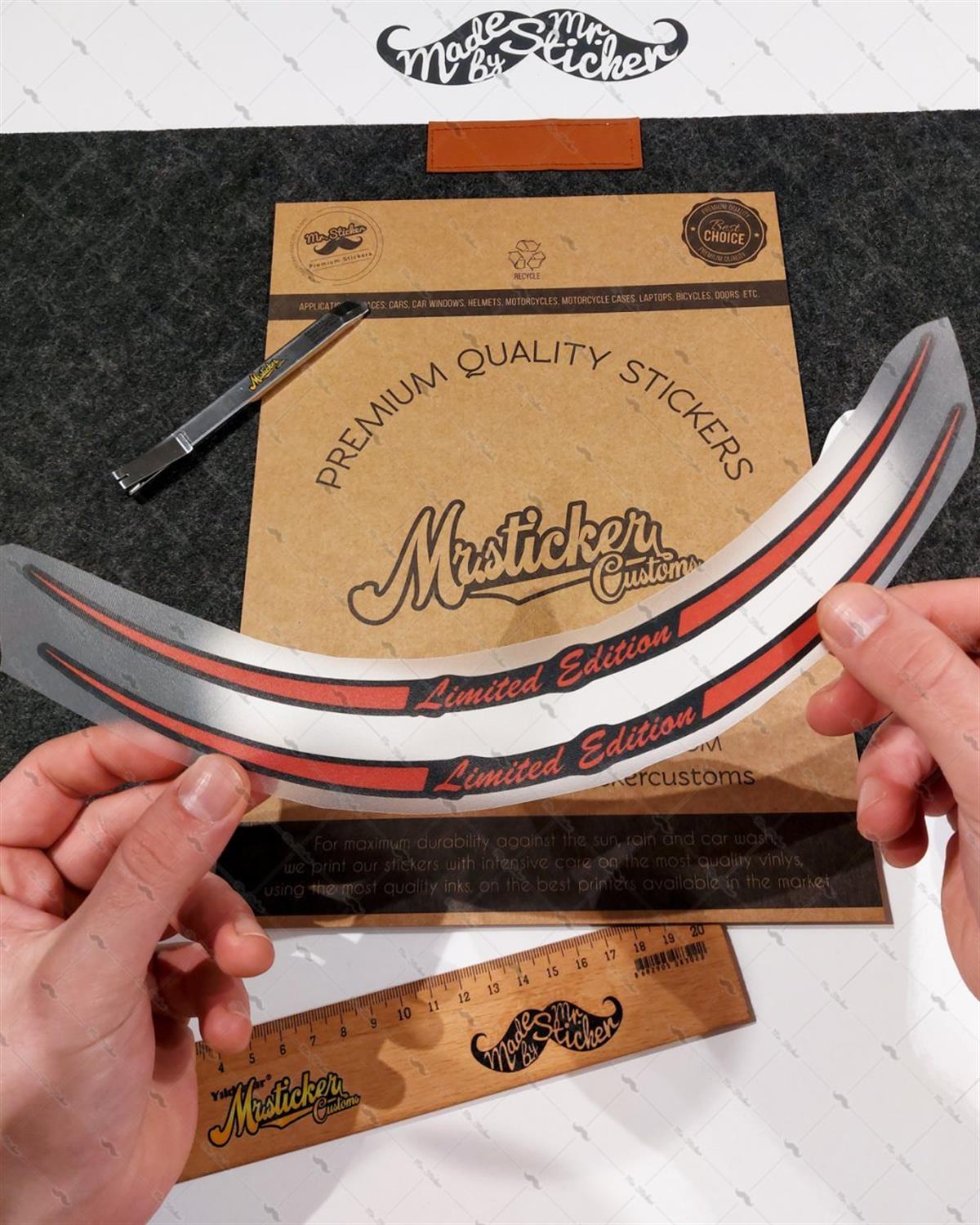 RFHLM226 Vespa Uyumlu Reflektif Limited Edition Yazili Jant Etiketi Ikili Set