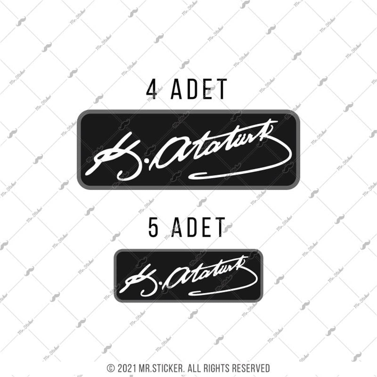 RFHLM228 Reflektif Kemal Ataturk Imza Seti - 9 lu Set