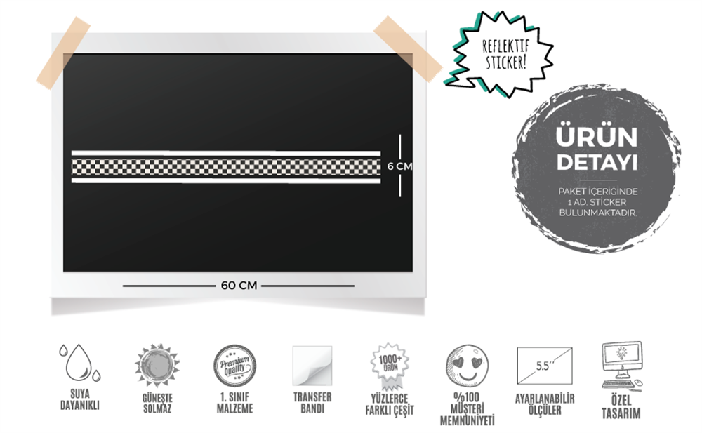 RFHLM3 Damali Reflektif Serit Etiketi