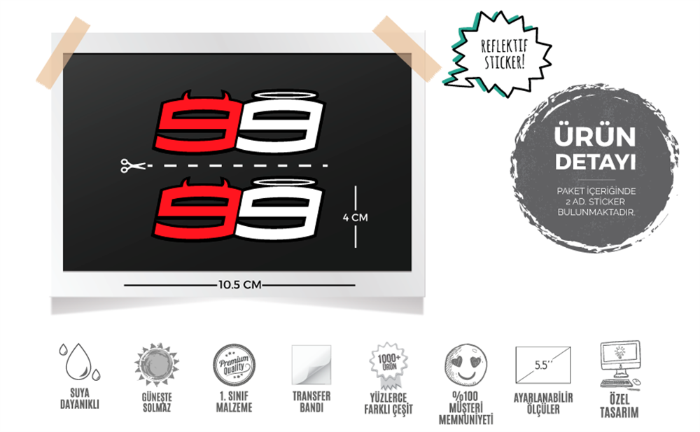 RFHLM50 Reflektif Lorenzo 99 Etiket Seti - 2li Set