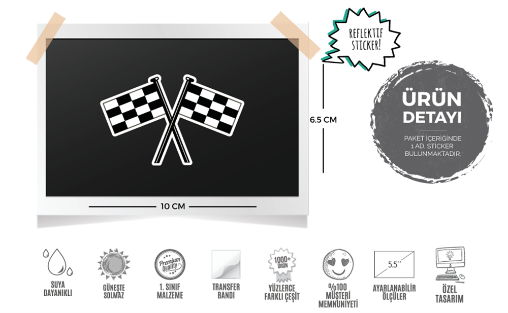 RFHLM6 Reflektif Damali Bayrak Etiketi