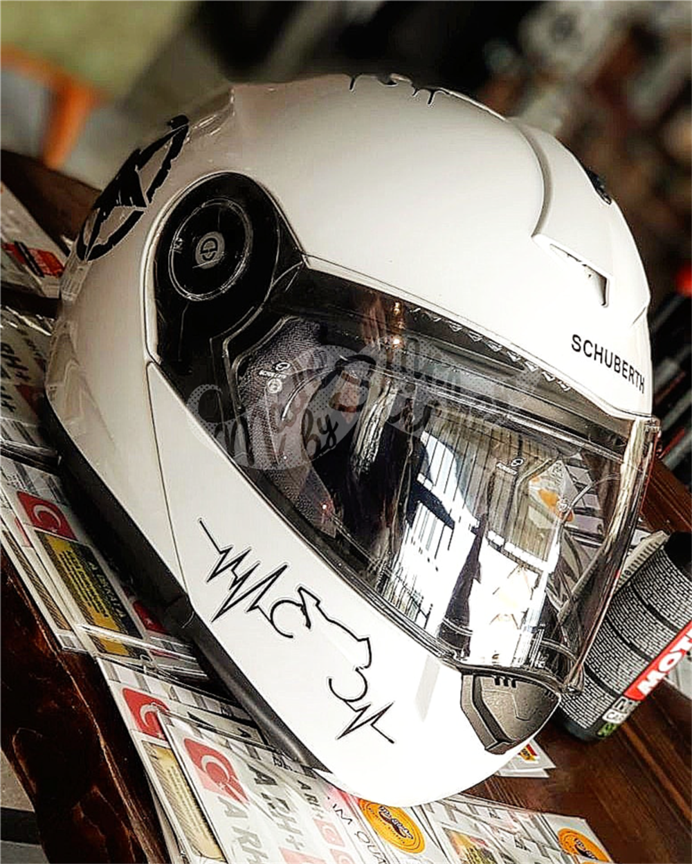 RFHLM85 Reflektif Motosiklet Kalp Ritm Etiketi