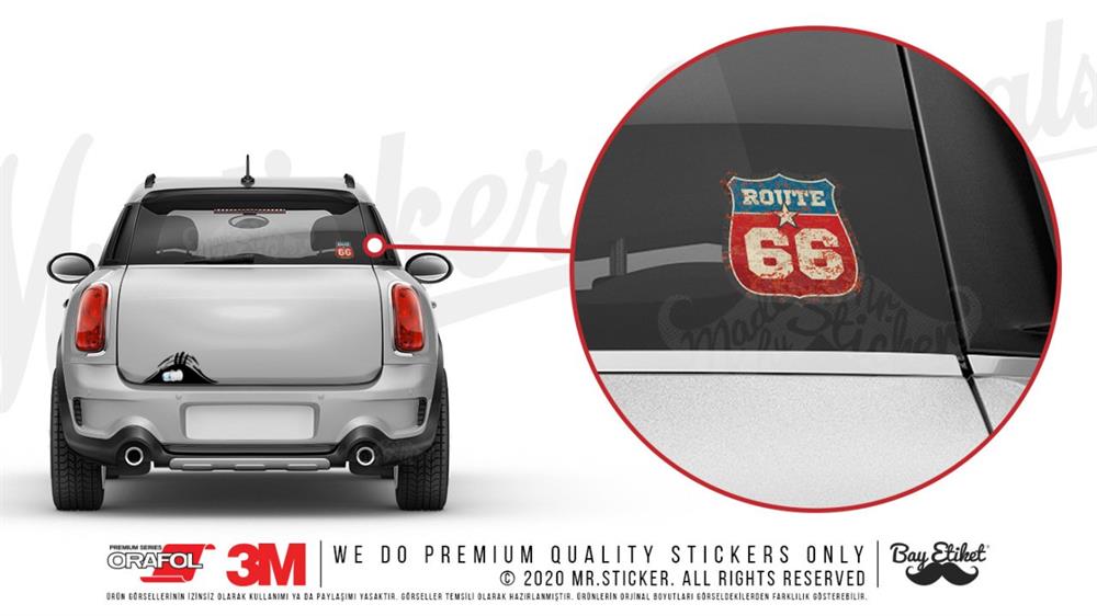ROU8 Vintage Route 66 Etiketi