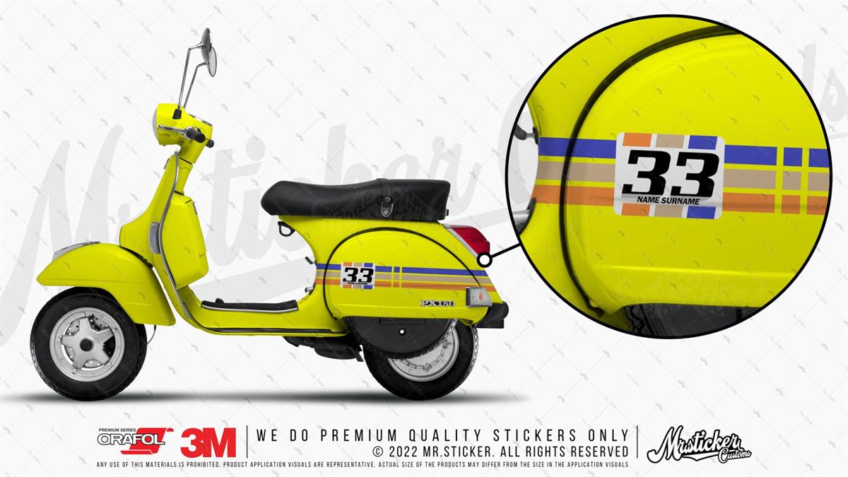 STS55VP Mavi Krem Turuncu Desenli Şerit