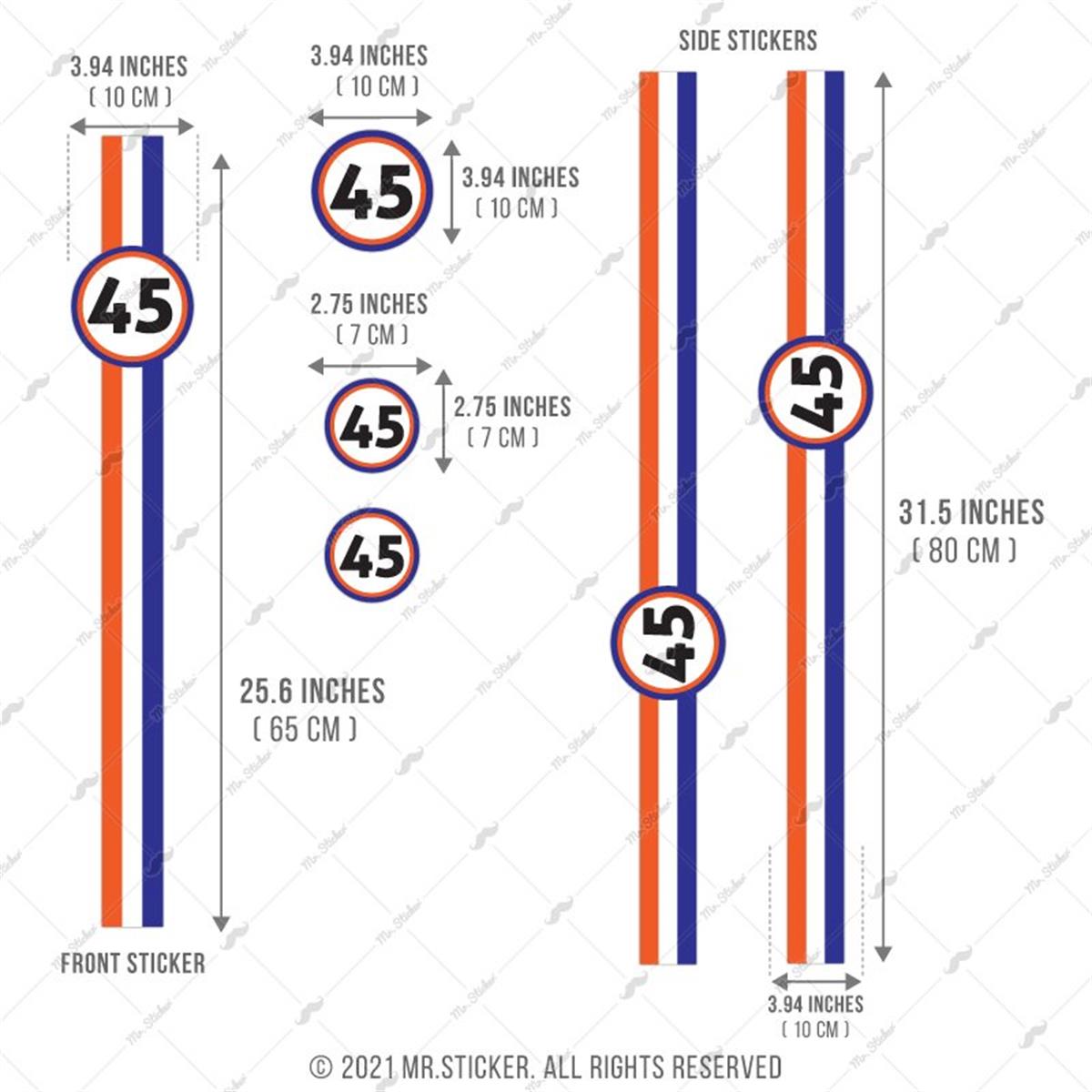 STS59VP Turuncu Beyaz Lacivert Desenli Şerit