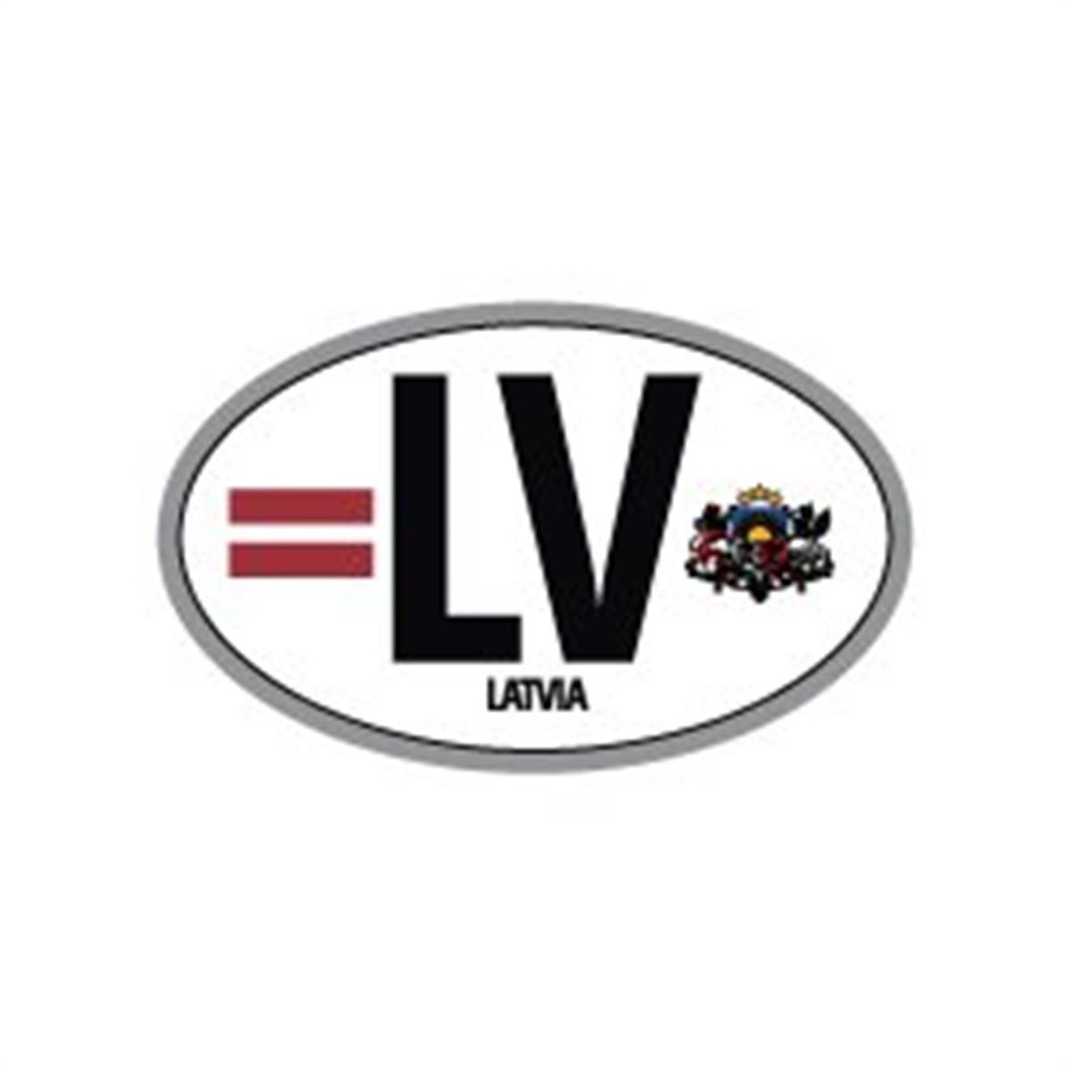 ULK53 Letonya (LV) Reflektif Ulke Etiketi