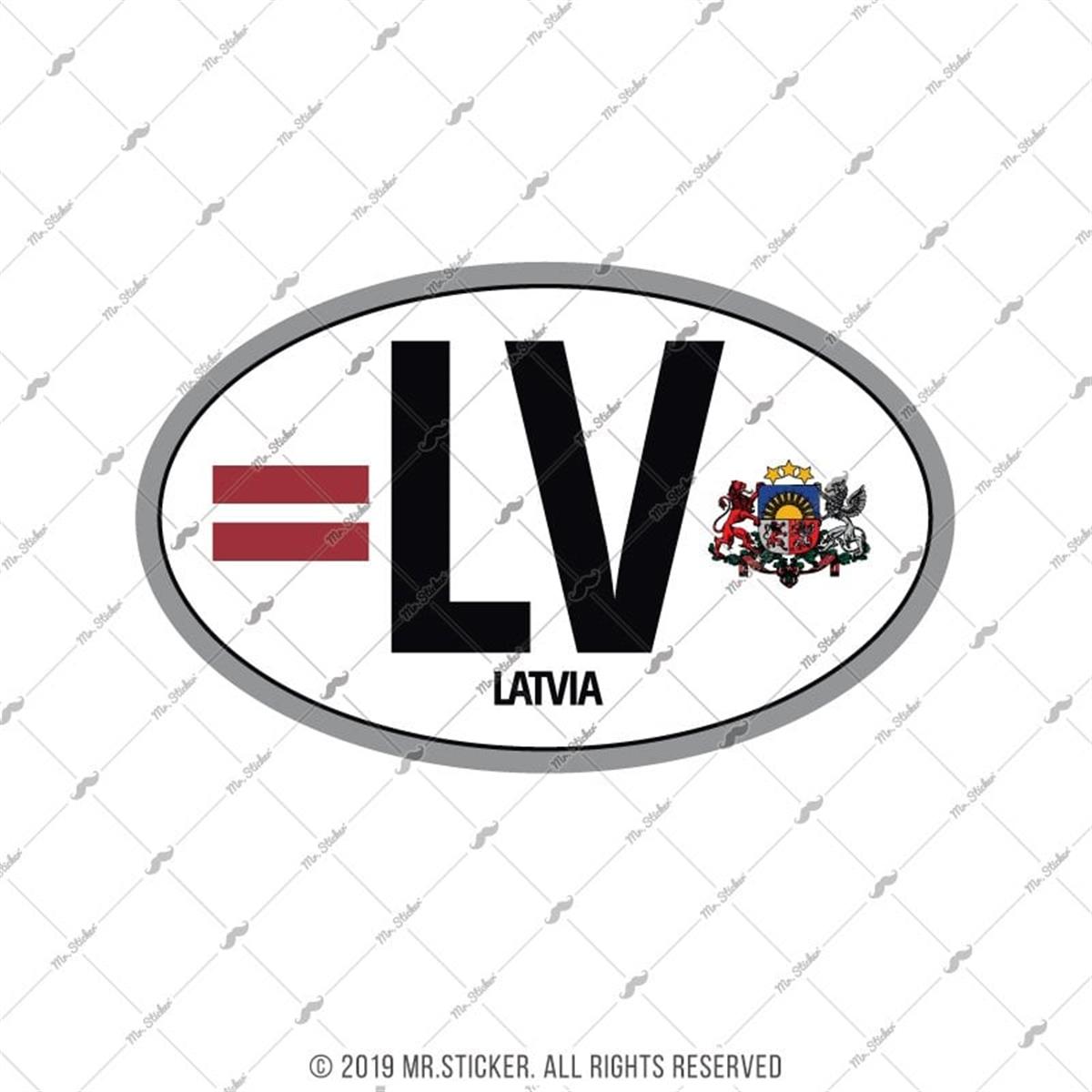 ULK53 Letonya (LV) Reflektif Ulke Etiketi