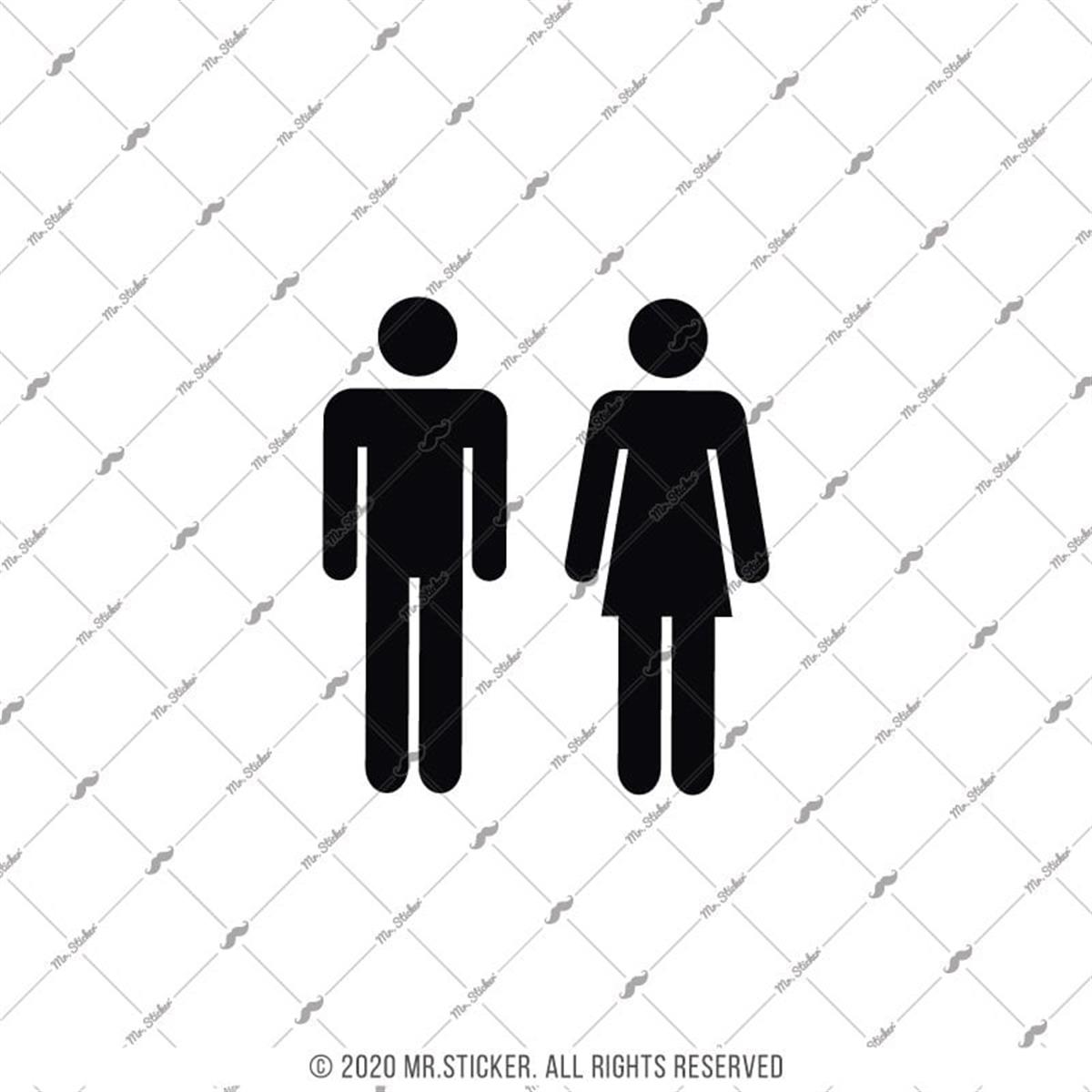 WC1 Bay Bayan Tuvalet Simgesi Etiketi