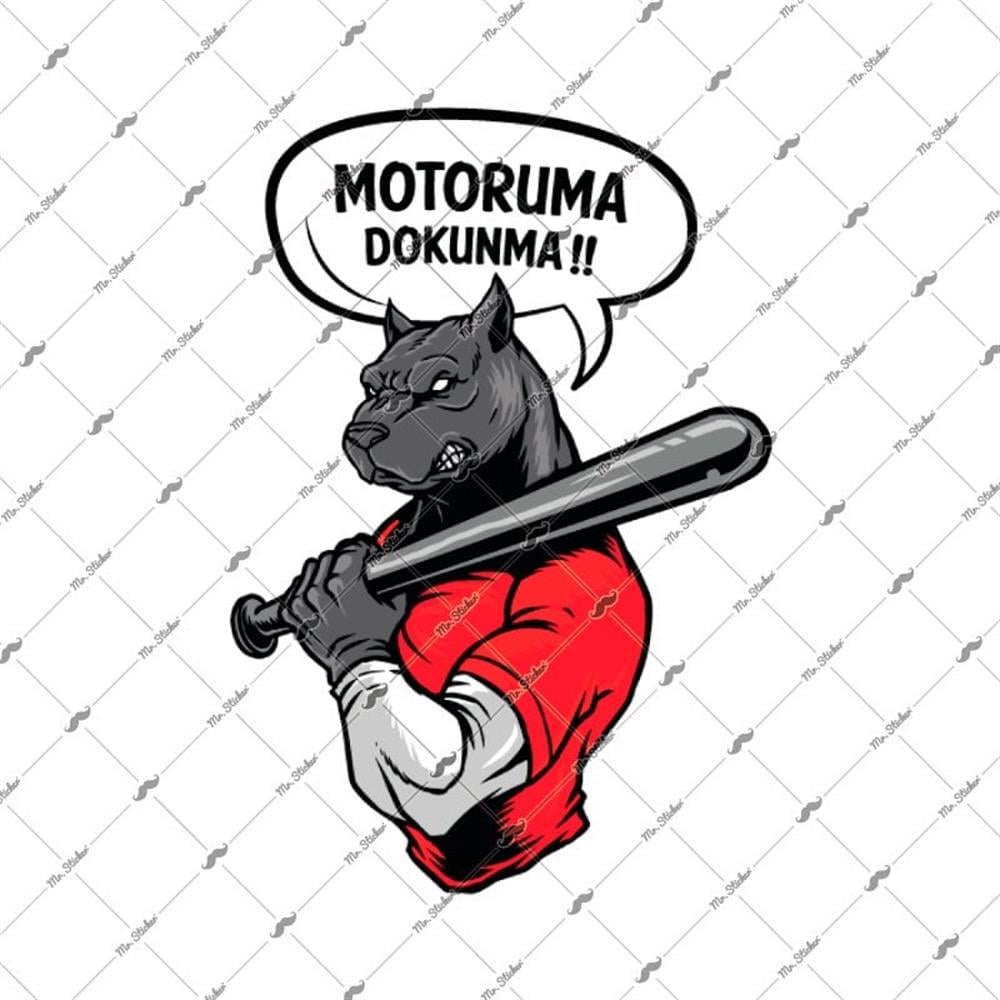 WRN35 Motoruma Dokunma Kizgin Pitbull Etiketi