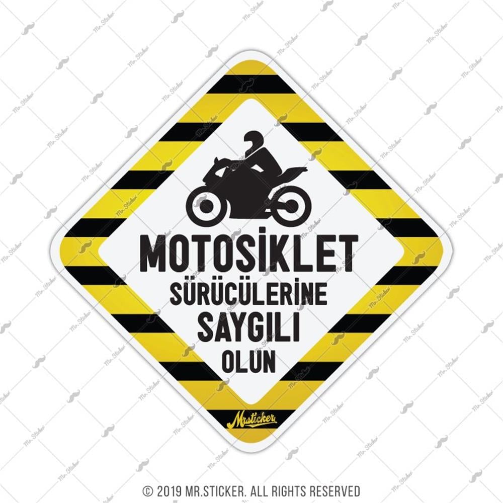 WRN38 Reflektif Motosiklet Suruculerine Saygili Olun