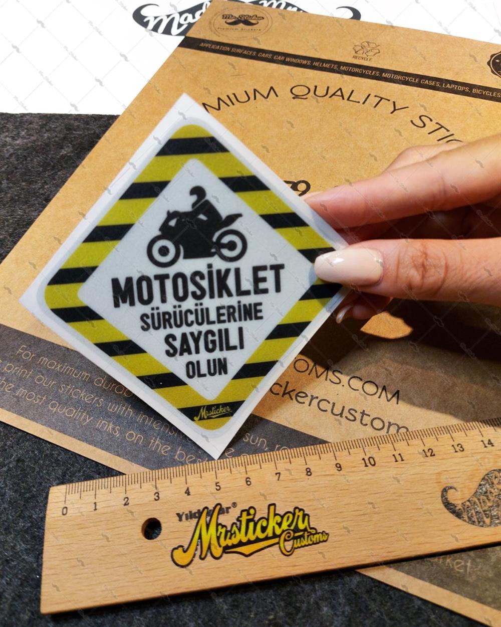 WRN38 Reflektif Motosiklet Suruculerine Saygili Olun