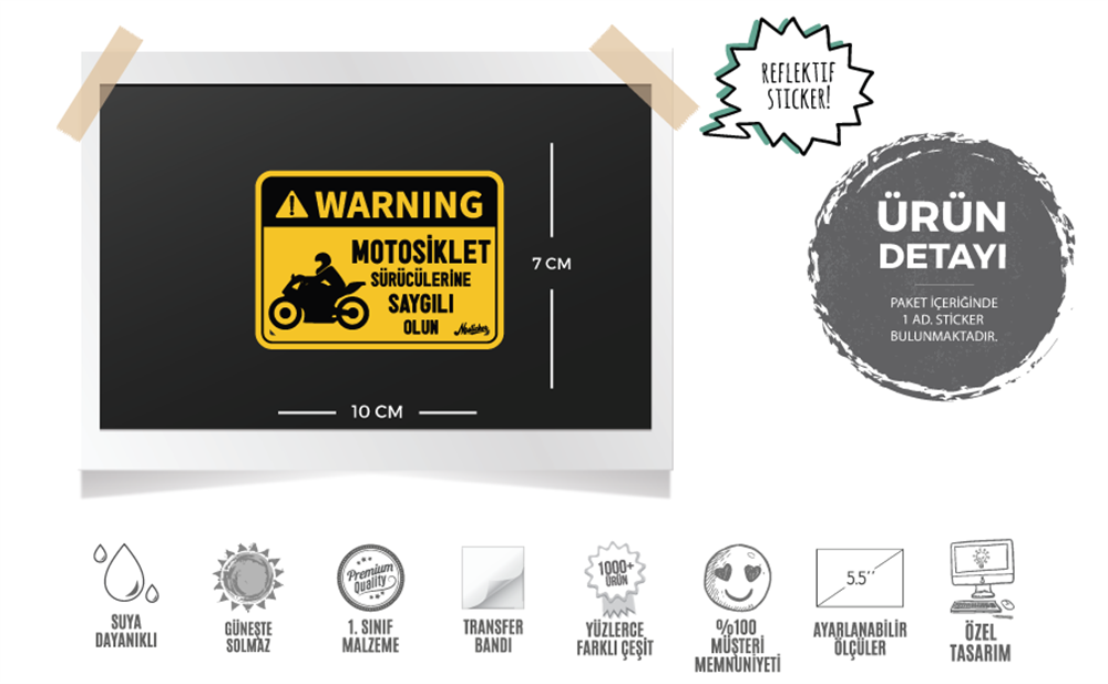 WRN40 Reflektif Motosiklet Suruculerine Saygili Olun