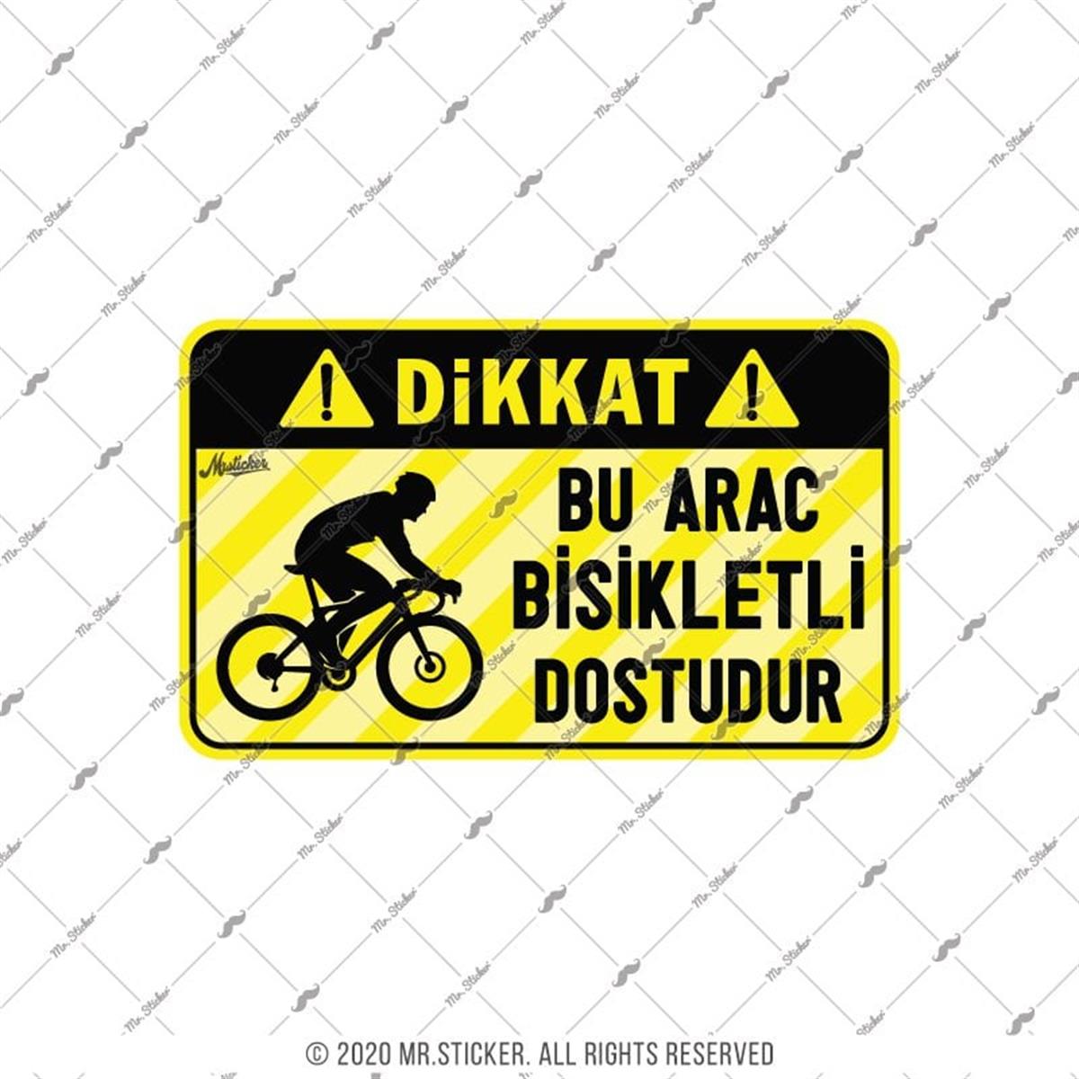 WRN50 Bu Arac Bisikletli Dostudur Etiketi - Sari