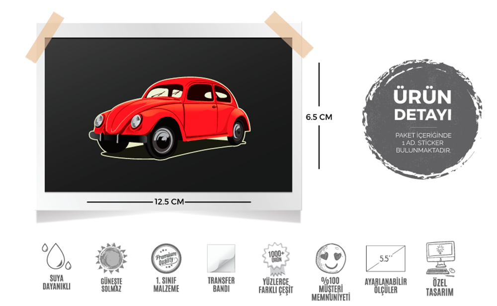 WWB1 Vintage Volkswagen Etiketi