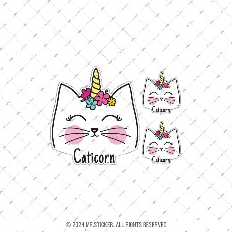ANCT46 Caticorn Yazili Etiket Seti - 2 Kucuk 1 Orta Boy