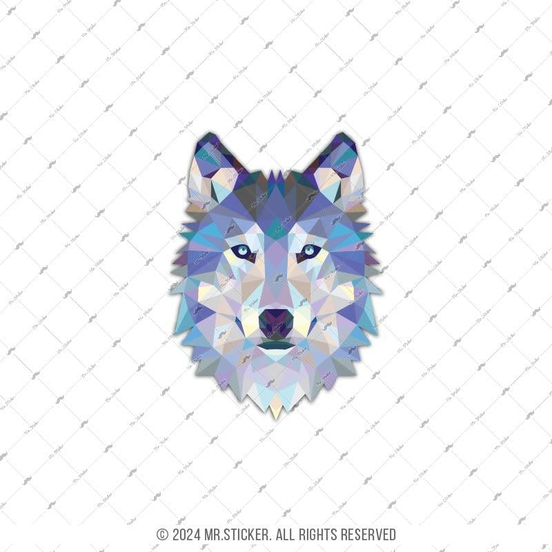 ANDG26-Polygonal Tasarim Sibirya Kurdu Etiketi