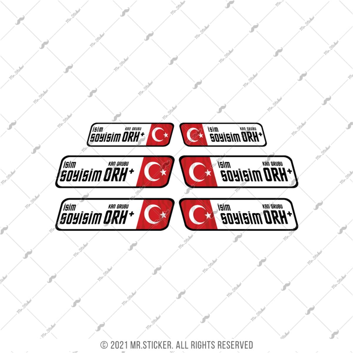 BT09 Isme Ozel Reflektif Kan Grubu Etiket Seti - Ozel Seri
