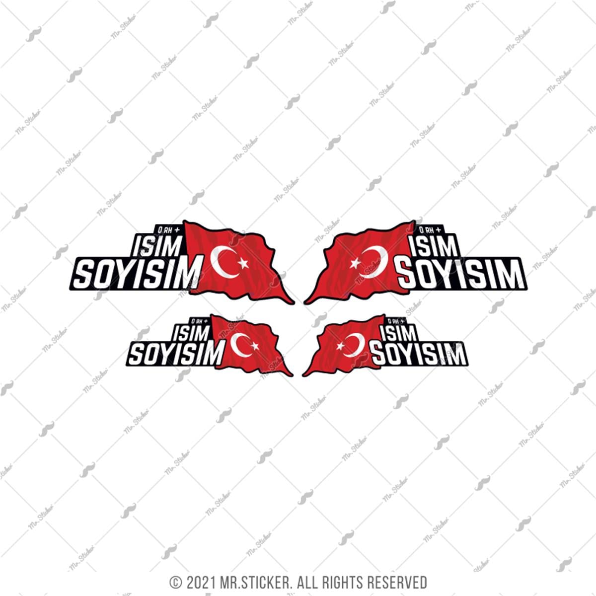 BT80 Ozel Seri Isme Ozel Reflektif Kan Grubu Etiket Seti